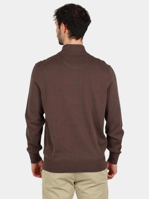 Timberland Cotton Yd 1/4 Zip Sweater férfi pulóver barna színben 4