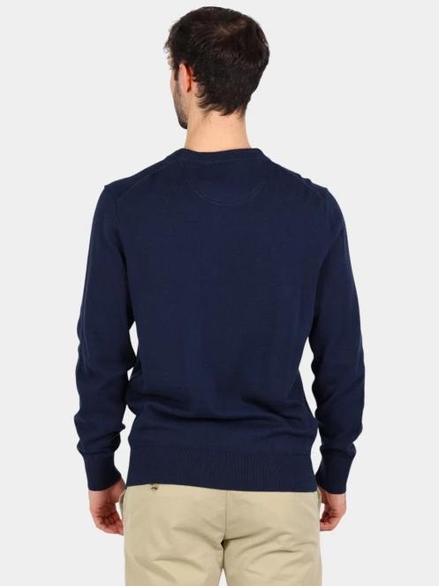 Timberland Cotton Yd Full Zip Sweater férfi pulóver sötétkék színben 4