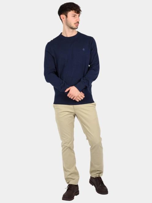 Timberland Cotton Yd Full Zip Sweater férfi pulóver sötétkék színben 5