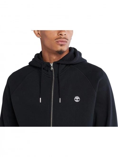 Timberland Brushed Back Full Zip Hoodie férfi kapucnis pulóver fekete színben 6