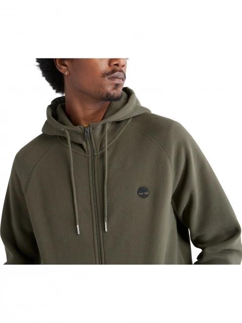 Timberland Brushed Back Full Zip Hoodie férfi kapucnis pulóver zöld színben 6