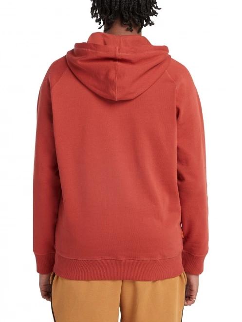 Timberland Brushed Back Full Zip Hoodie férfi kapucnis pulóver piros színben 3