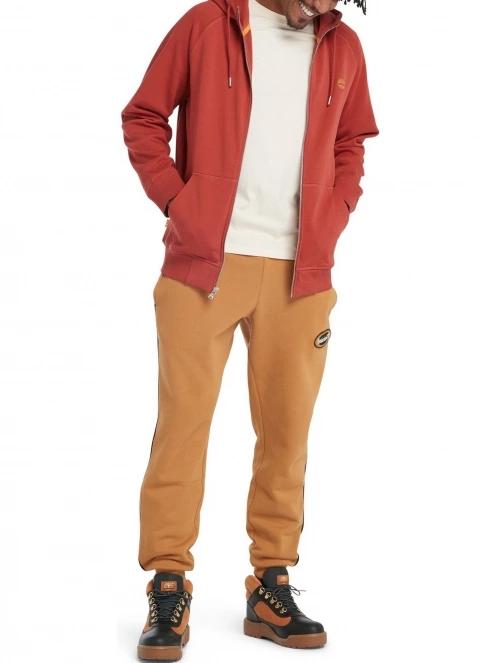 Timberland Brushed Back Full Zip Hoodie férfi kapucnis pulóver piros színben 5