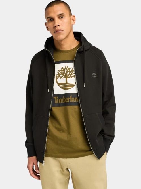 Timberland Brushed Back Full Zip Hoodie férfi kapucnis pulóver fekete színben 2