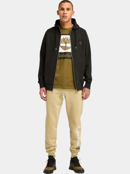 Timberland Brushed Back Full Zip Hoodie férfi kapucnis pulóver fekete színben 4