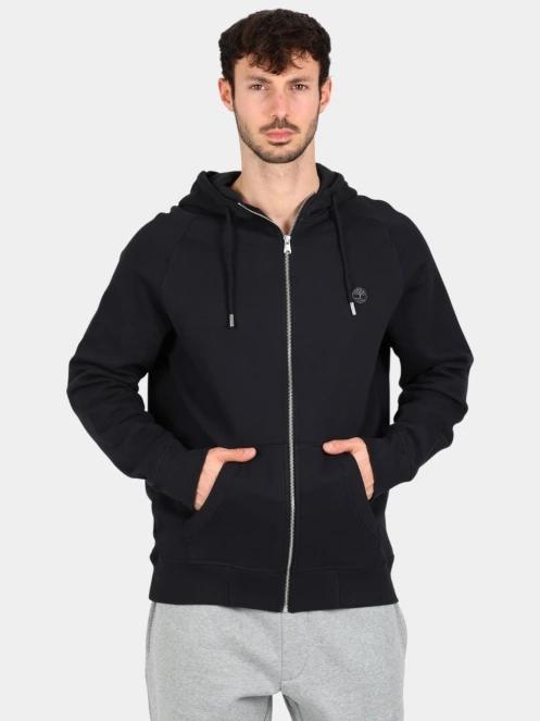 Timberland Brushed Back Full Zip Hoodie férfi kapucnis pulóver fekete színben 2
