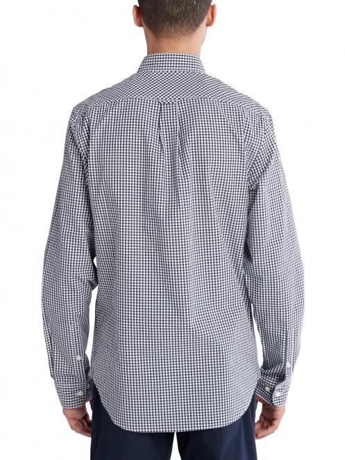Timberland Micro Gingham Poplin Shirt férfi hosszú ujjú ing sötétkék színben 4