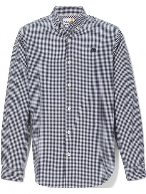Timberland Micro Gingham Poplin Shirt férfi hosszú ujjú ing sötétkék színben 7