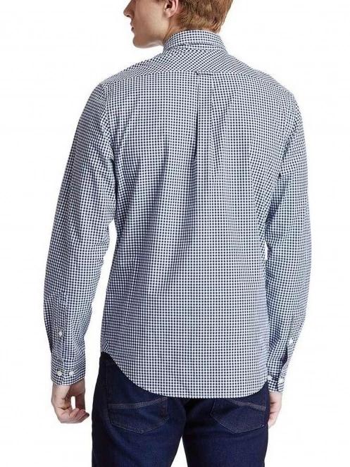 Timberland Micro Gingham Poplin Shirt férfi hosszú ujjú ing kék színben 4