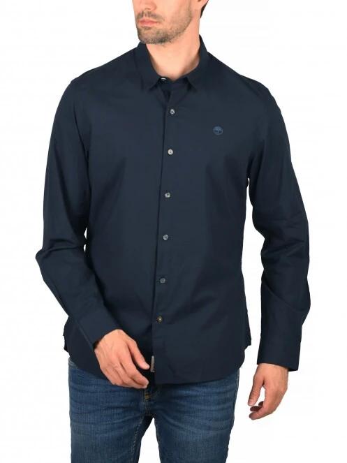 Timberland LS E-R Pop solid shirt férfi hosszú ujjú ing sötétkék színben 2