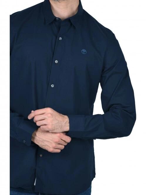 Timberland LS E-R Pop solid shirt férfi hosszú ujjú ing sötétkék színben 5