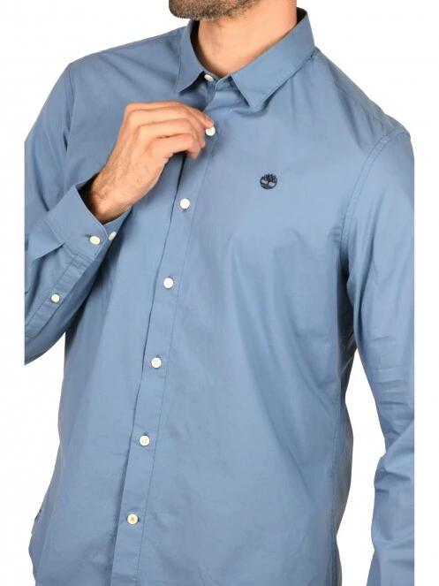 Timberland LS E-R Pop solid shirt férfi hosszú ujjú ing kék színben 5