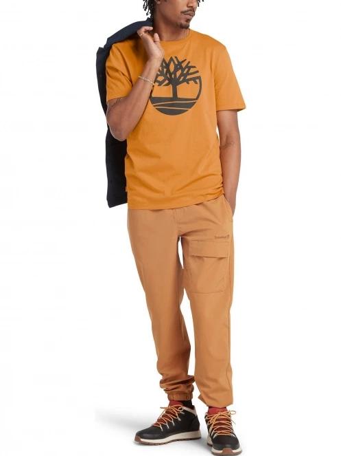 Timberland Tree Logo Short Sleeve Tee férfi rövid ujjú póló barna színben 5
