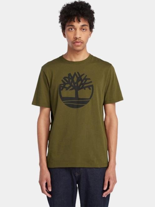 Timberland Tree Logo Short Sleeve Tee férfi rövid ujjú póló oliva színben 2