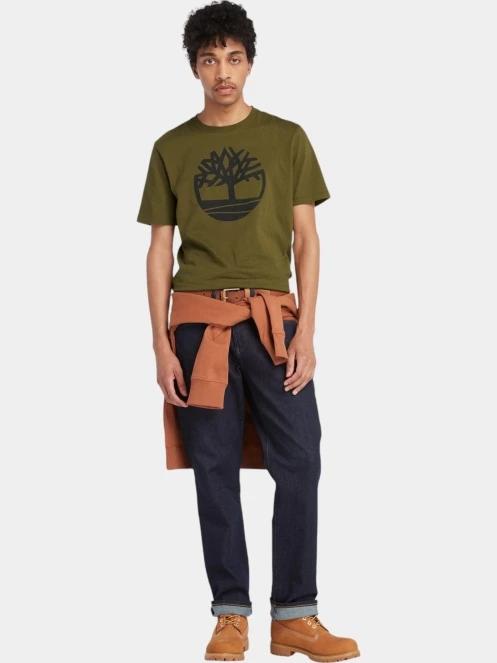 Timberland Tree Logo Short Sleeve Tee férfi rövid ujjú póló oliva színben 4