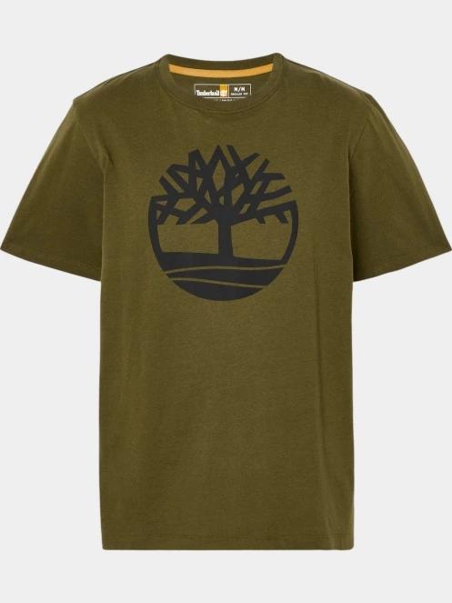 Timberland Tree Logo Short Sleeve Tee férfi rövid ujjú póló oliva színben 6