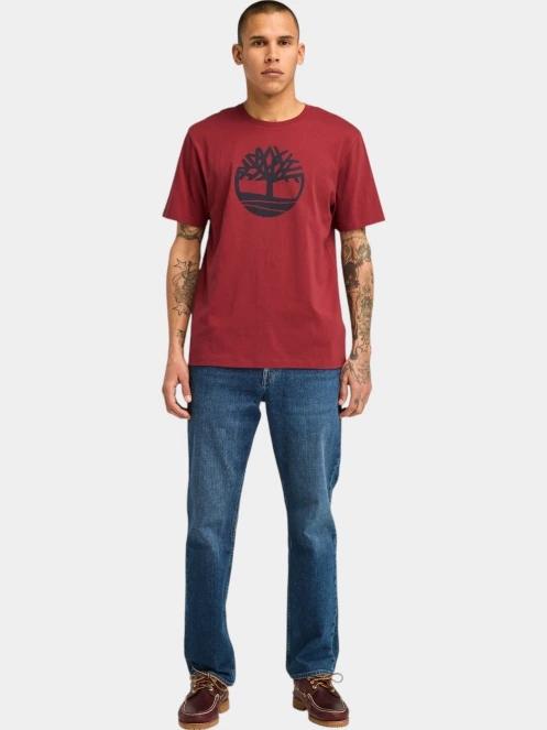Timberland Tree Logo Short Sleeve Tee férfi rövid ujjú póló piros színben 4