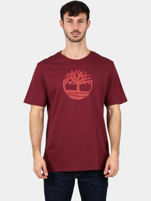 Timberland Tree Logo Short Sleeve Tee férfi rövid ujjú póló bordó színben 2