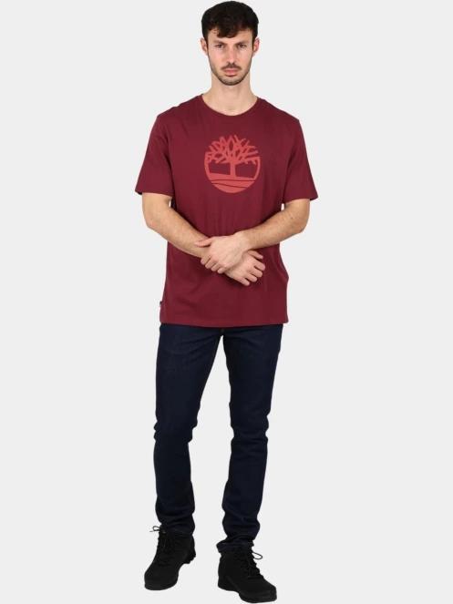 Timberland Tree Logo Short Sleeve Tee férfi rövid ujjú póló bordó színben 5