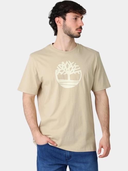 Timberland Tree Logo Short Sleeve Tee férfi rövid ujjú póló homok színben 2