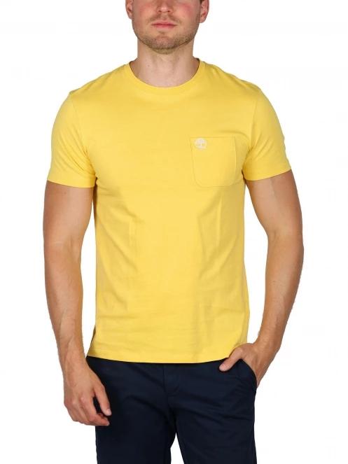 Timberland Chest Pocket Ss Tee férfi rövid ujjú póló sárga színben 2