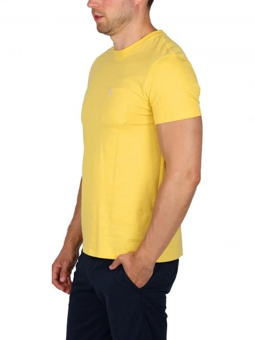 Timberland Chest Pocket Ss Tee férfi rövid ujjú póló sárga színben 3