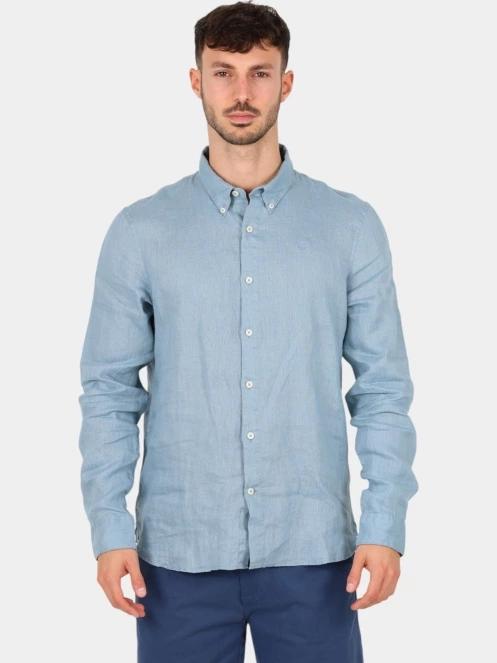 Timberland Linen Shirt férfi hosszú ujjú ing kék színben 2