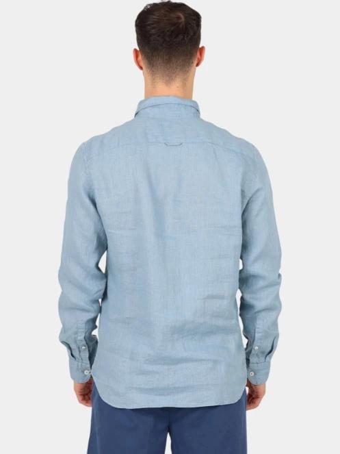 Timberland Linen Shirt férfi hosszú ujjú ing kék színben 4