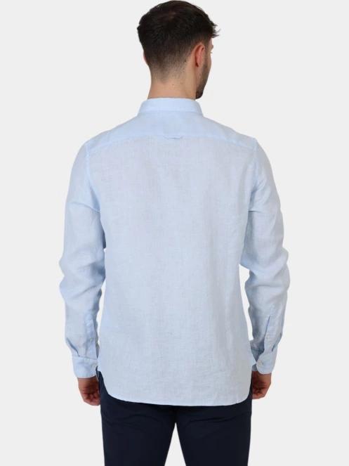 Timberland Linen Shirt férfi hosszú ujjú ing világoskék színben 4