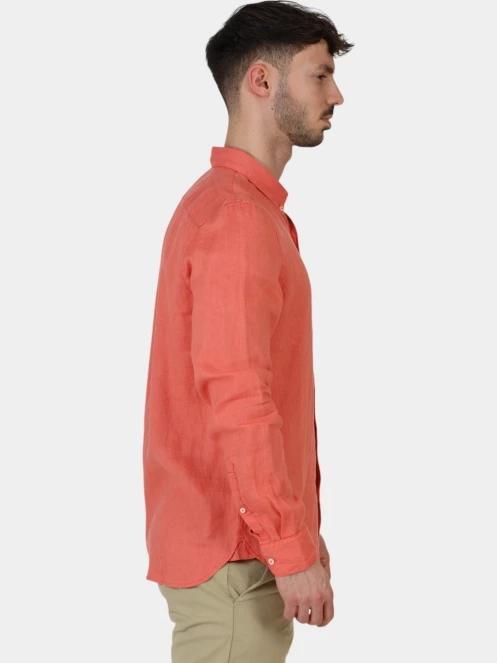 Timberland Linen Shirt férfi hosszú ujjú ing narancssárga színben 5