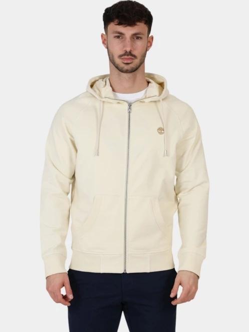Timberland Loopback Full Zip Hoodie férfi kapucnis pulóver homok színben 2