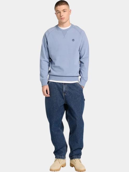 Timberland Loopback Crew Neck Sweatshirt férfi pulóver világoskék színben 4