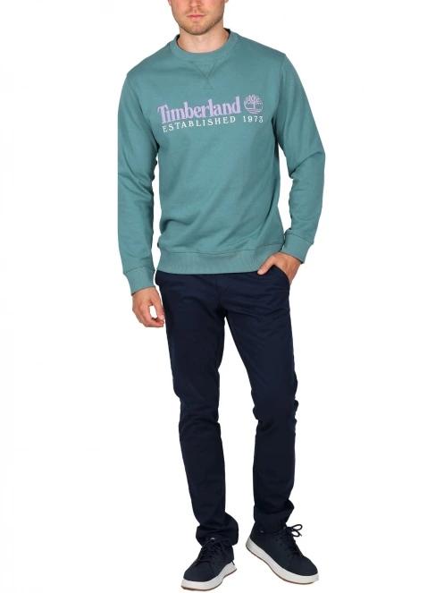 Timberland Embroidery Logo Crew Neck Sweats férfi pulóver zöld színben 5