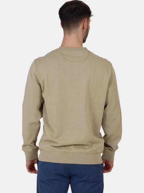 Timberland Embroidered Logo Crew Neck Sweats férfi pulóver oliva színben 4