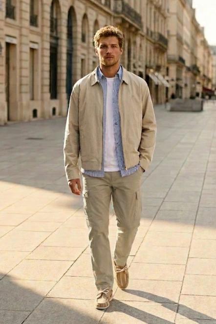 Timberland DWR Stratham Cotton Bomber férfi átmeneti kabát homok színben 6