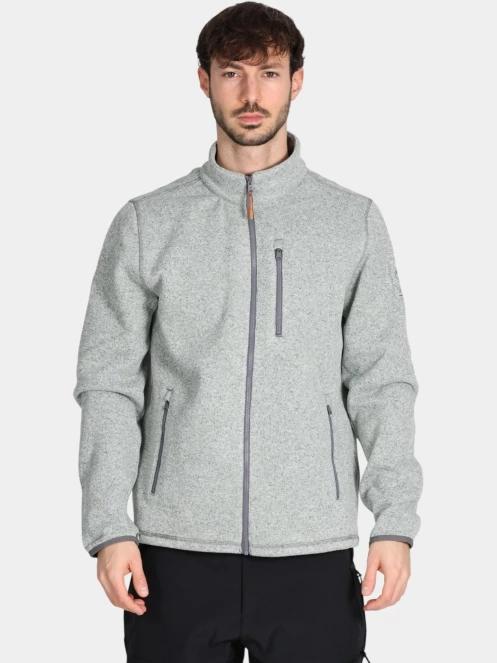 Timberland Melange Fleece Jacket férfi polár pulóver szürke színben 2