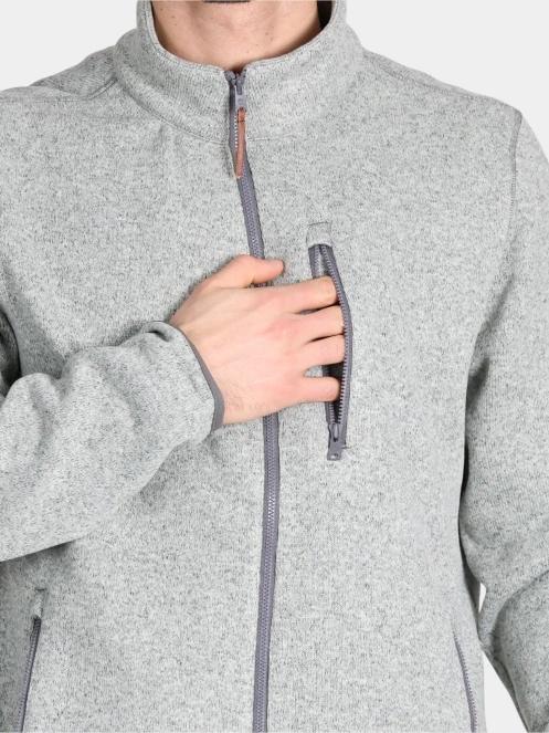 Timberland Melange Fleece Jacket férfi polár pulóver szürke színben 5