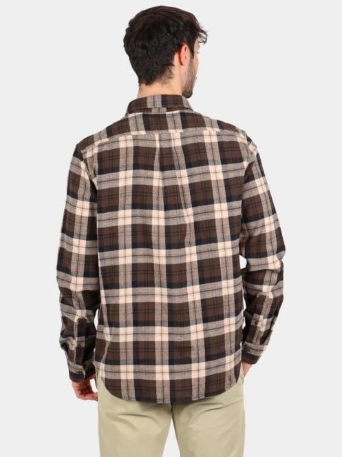 Timberland Midweight Flannel Check Shirt férfi hosszú ujjú ing barna színben 4