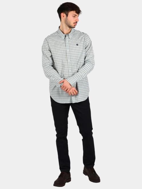 Timberland Stretch Poplin Gingham Shirt férfi hosszú ujjú ing kék színben 5
