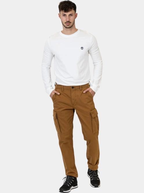 Timberland Twill Cargo Pant férfi cargo nadrág barna színben 7