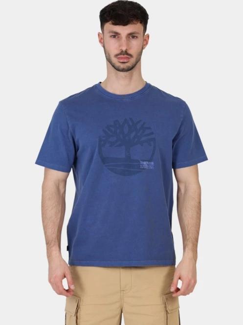 Timberland Garment Dye Logo Graphic Tee férfi rövid ujjú póló sötétkék színben 2