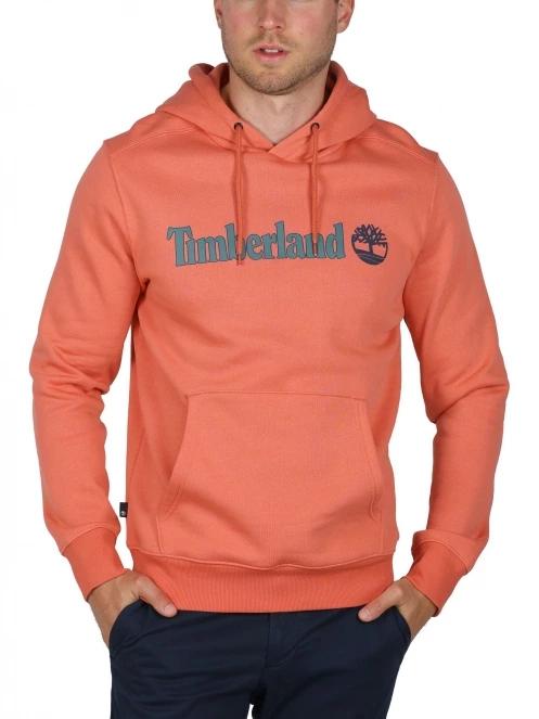 Timberland Linear Logo Hoodie férfi kapucnis pulóver narancssárga színben 2