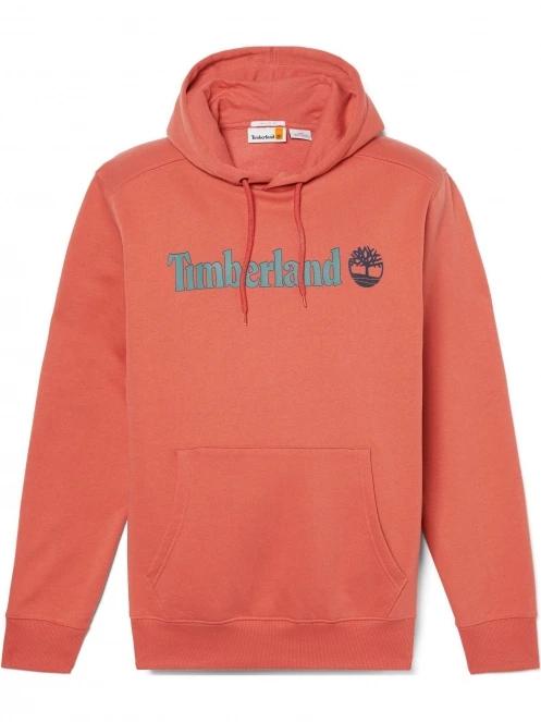 Timberland Linear Logo Hoodie férfi kapucnis pulóver narancssárga színben 6