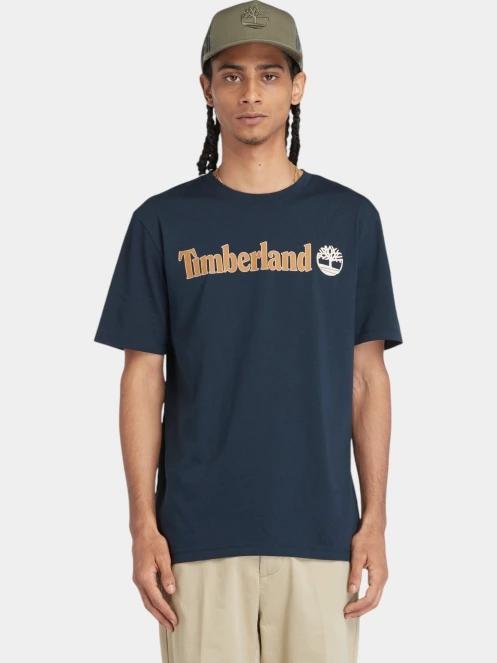 Timberland Linear Logo Short Sleeve Tee férfi rövid ujjú póló sötétkék színben 2