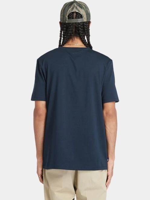 Timberland Linear Logo Short Sleeve Tee férfi rövid ujjú póló sötétkék színben 3