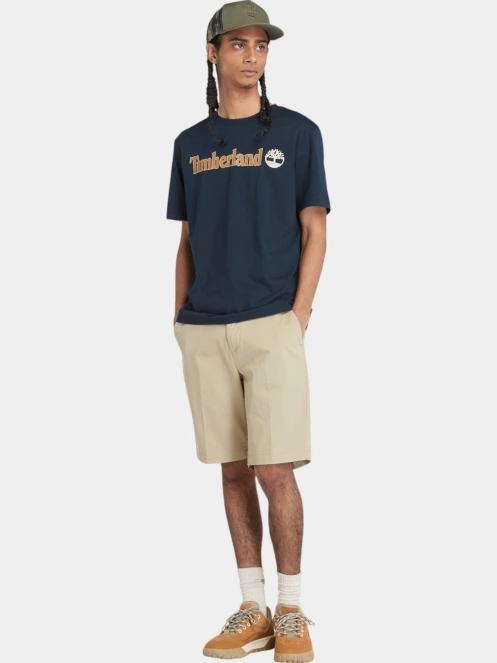 Timberland Linear Logo Short Sleeve Tee férfi rövid ujjú póló sötétkék színben 4