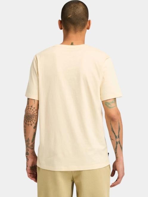 Timberland Linear Logo Short Sleeve Tee férfi rövid ujjú póló homok színben 3