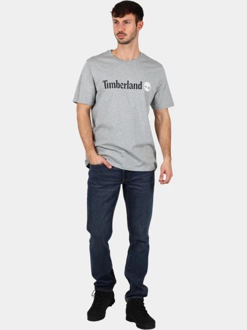 Timberland Linear Logo Short Sleeve Tee férfi rövid ujjú póló szürke színben 5