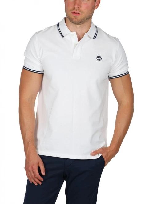 Timberland Tipped Pique Polo férfi galléros póló fehér színben 2
