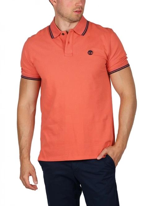 Timberland Tipped Pique Polo férfi galléros póló piros színben 2